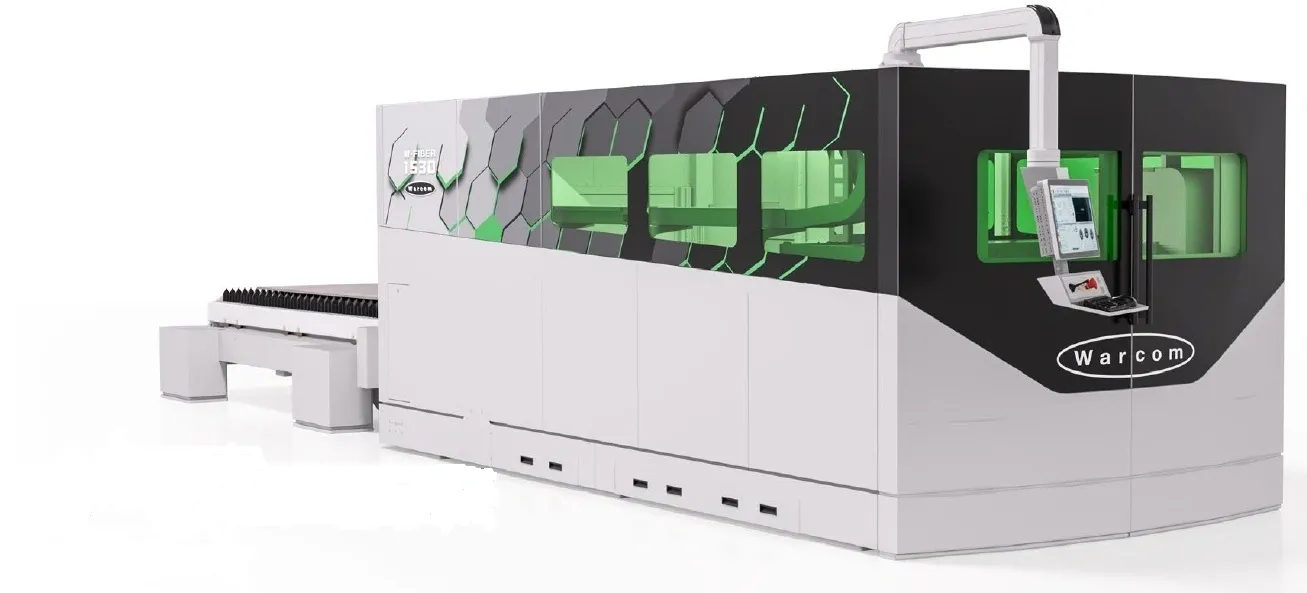 Industrial fiber laser cutting machine with control panel